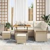 vidaXL Garten-Sofa-Set mit Kissen mit Speicher 8 pcs Beige und Creme