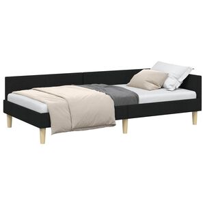 vidaXL Eckbettgestell Schwarz 80 x 200 cm Stoff