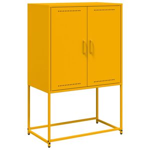 vidaXL Highboard Senfgelb 68,5x38,5x107 cm Stahl
