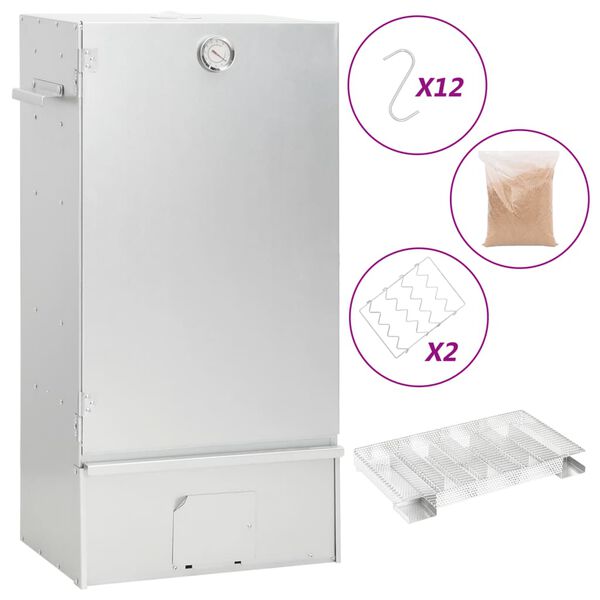 vidaXL R&auml;ucherofen mit Kaltrauchgenerator Verzinkter Stahl