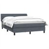 vidaXL Boxspringbett mit Matratze Dunkelgrau 160x220 cm Samt