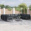 vidaXL Gartensofa-set mit Kissen 10 pcs Schwarz Stahl
