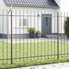 vidaXL Gartenzaun 2 pcs Grau 3,4 x 1,5 m Pulverbeschichteter Stahl