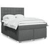 vidaXL Boxspringbett mit Matratze Dunkelgrau 140x190 cm Stoff