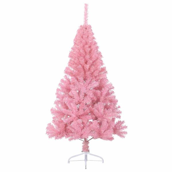 vidaXL K&uuml;nstlicher vorbeleuchteter Weihnachtsbaum Rosa 150 cm PVC