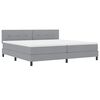vidaXL Boxspringbett mit Matratze Hellgrau 200 x 200 cm Stoff