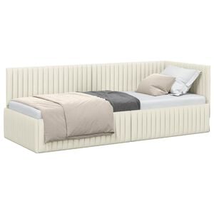 vidaXL Eckbettgestell Creme 80 x 200 cm Samt