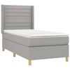 vidaXL Boxspringbett mit Matratze & LED Hellgrau 100x200 cm Stoff