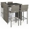 vidaXL 5-tlg. Gartenbar-Set Grau Poly Rattan