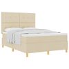 vidaXL Boxspringbett mit Matratze Creme 140 x 200 cm Stoff