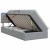 vidaXL LED-Speicherbett mit Matratze Hellgrau 90 x 190 cm Stoff