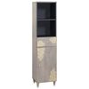 vidaXL Badezimmerschrank Grau 38 x 33 x 160 cm Massivholz Mango