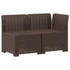 vidaXL 2-Sitzer Garten-Sofa Rattan-Look PP Braun