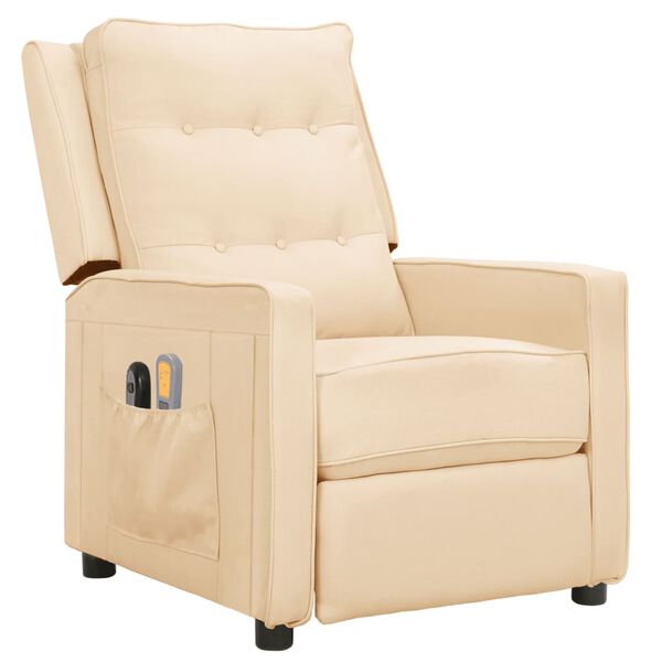vidaXL Massagesessel Elektrisch Creme Stoff