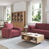 vidaXL Sofa 3 pcs Wind Rot Leinenmischgewebe