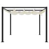 vidaXL Gartenpavillon mit Ausziehbarem Dach Creme 3x3 m Stahl