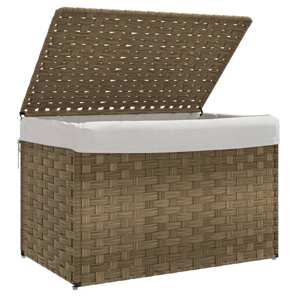 vidaXL Wäschekorb mit Deckel 55,5x35x34 cm Poly Rattan