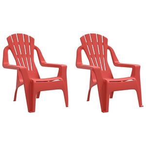 vidaXL Kinder-Gartenst&uuml;hle 2 Stk. Rot 37x34x44 cm PP Holzoptik
