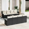 vidaXL Gartensofa-set mit Kissen 9 pcs Schwarz und Creme Poly-Rattan