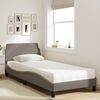 vidaXL Bett mit Matratze "Dover" Taupe 80x200 cm Stoff