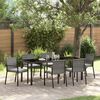 vidaXL Garten Essgruppe 6 pcs Grau Pulverbeschichteter Stahl
