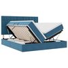vidaXL LED-Speicherbett mit Matratze Dunkelblau 200 x 200 cm Samt