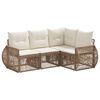 vidaXL Gartensofa-set 4 stk. Beige und Cremewei&szlig; Poly-Rattan