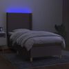 vidaXL Boxspringbett mit Matratze & LED Taupe 90x190 cm Stoff