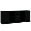 vidaXL Sideboards 3 Stk. Schwarz Holzwerkstoff
