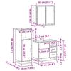 vidaXL 3-tlg. Badm&ouml;bel-Set R&auml;uchereiche Holzwerkstoff