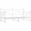 vidaXL Tagesbett Ausziehbar ohne Matratze Wei&szlig; 100x190 cm Stahl