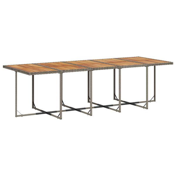 vidaXL 15-teiliges Garten-Ess-Set mit Kissen, grau, Polyrattan