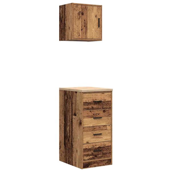 vidaXL Garagenschr&auml;nke 2 Stk. Altholz-Optik Holzwerkstoff