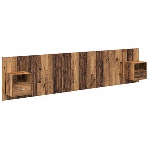 vidaXL Kopfteil mit Schrank mit Schubladen 3 pcs Altholz Holzwerkstoff