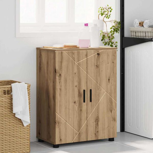 vidaXL Badezimmerschrank mit Speicher Artisan-Eiche 60 x 35 x 80 cm