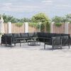 vidaXL Garten-Sofa-Set mit Kissen 13 pcs Anthrazit Stahl