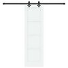 vidaXL Schiebet&uuml;r Wei&szlig; und Schwarz 61 x 198,5 cm Massives Kiefernholz