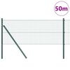 vidaXL Zaunpfosten Gr&uuml;n 50 x 0,5 m (25 x 25 mm Netz) Stahl und PVC