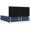 vidaXL Boxspringbett mit Matratze mit Kopfteil Blau 200 x 200 cm Stoff
