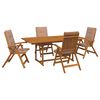 vidaXL 5-teiliges Garten-Esszimmer-Set Natur Massivholz Akazie