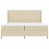 vidaXL Boxspringbett mit Matratze Creme 200 x 200 cm Stoff