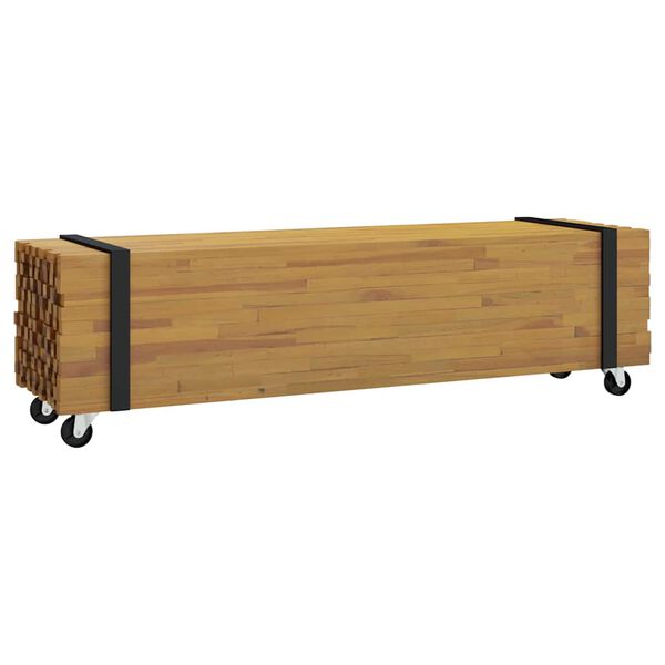 vidaXL TV-St&auml;nder Braun 110 x 30 x 30 cm Massivholz Teak