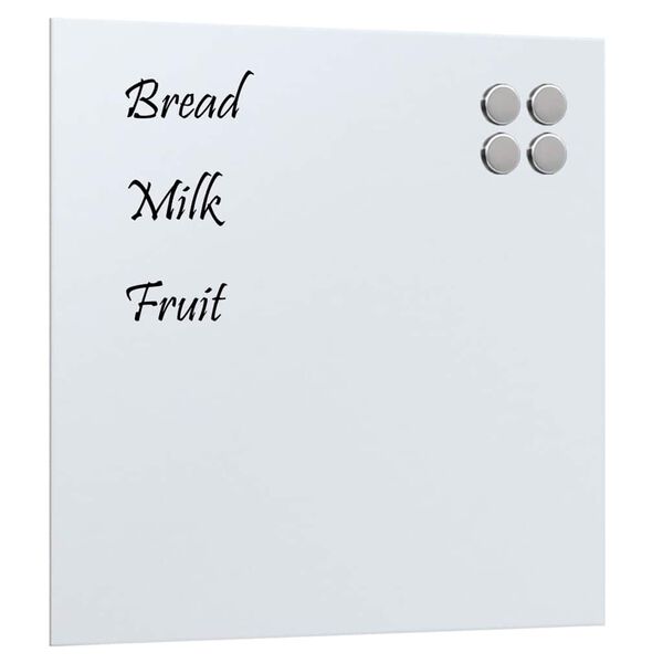 vidaXL Magnettafel Wandmontage Weiß 40x40 cm Hartglas