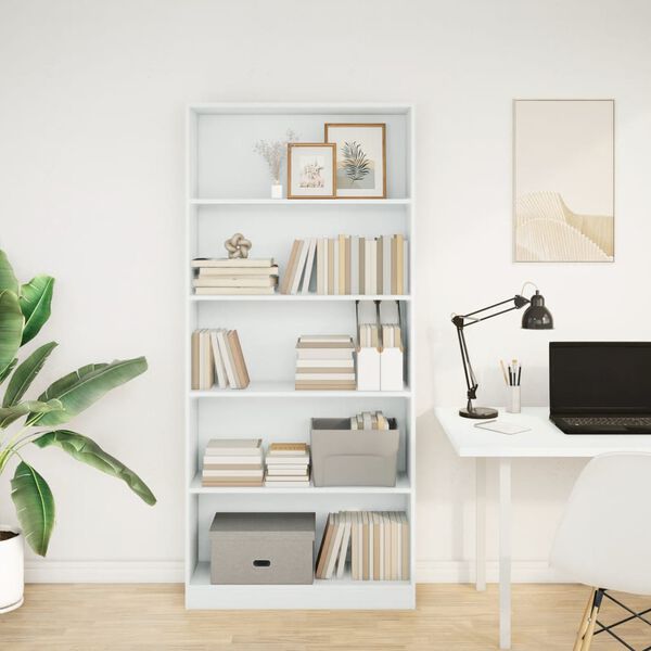 vidaXL B&uuml;cherregal Wei&szlig; 80x24x176 cm Holzwerkstoff