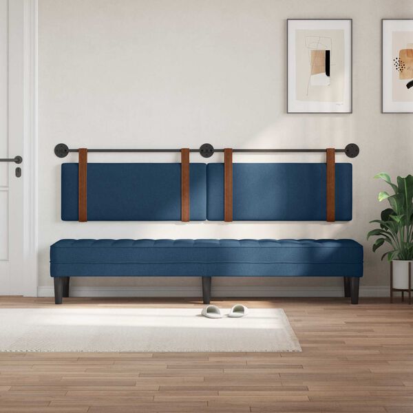 vidaXL H&auml;ngevorderseite Wandmontiert Blau 210 x 55 x 5 cm Antikes PU