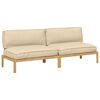 vidaXL Sofa Set mit Kissen Beige 240 x 92 x 69 cm Massivholz Akazie