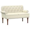 vidaXL Zweisitzer mit Knopfheftung Creme 120 x 65 x 77 cm Kunstleder
