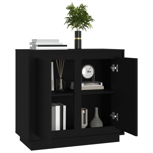 vidaXL Sideboard Schwarz 80x34x75 cm Holzwerkstoff