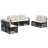 vidaXL Gartensofa-set 7 Stk. Schwarz Poly-Rattan