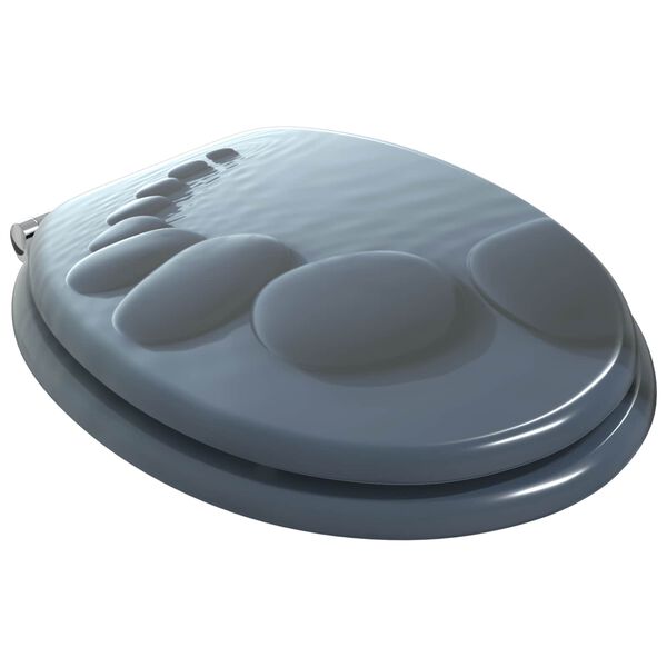 vidaXL Toilettensitz 2 pcs Grau 44 x 38 cm MDF-Platte